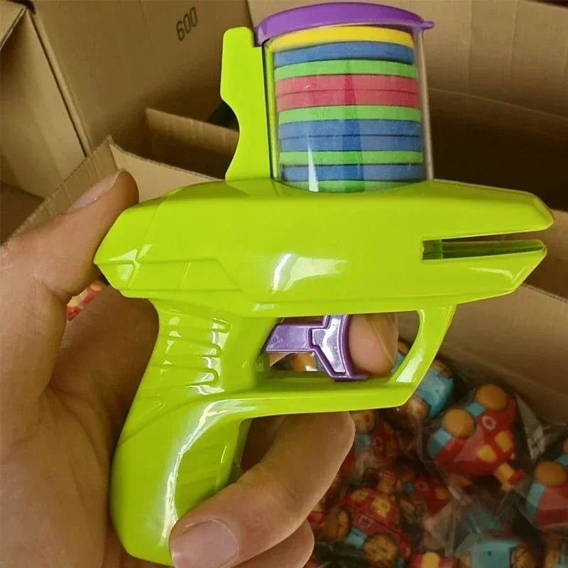 Funny Cat Dog Toy Gun Interactive Foam Disc Launcher 15 Reusable Discs, Shooting Chasing Game for Pet Training Dog Pet Supplie