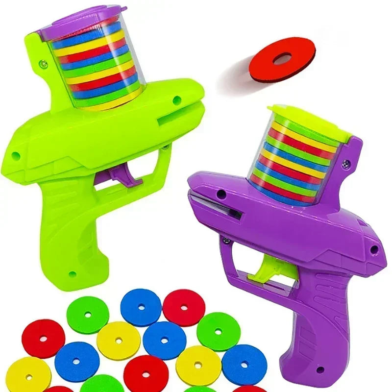 Funny Cat Dog Toy Gun Interactive Foam Disc Launcher 15 Reusable Discs, Shooting Chasing Game for Pet Training Dog Pet Supplie